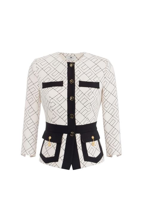 Bi-color jacket in double crepe ELISABETTA FRANCHI | GIS0156E2.EF1